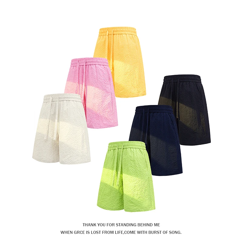 

2026 New Textured Quick-drying Summer for Men's Shorts, Simple Light Luxury Loose Version Versatile Casual Five-point Pants