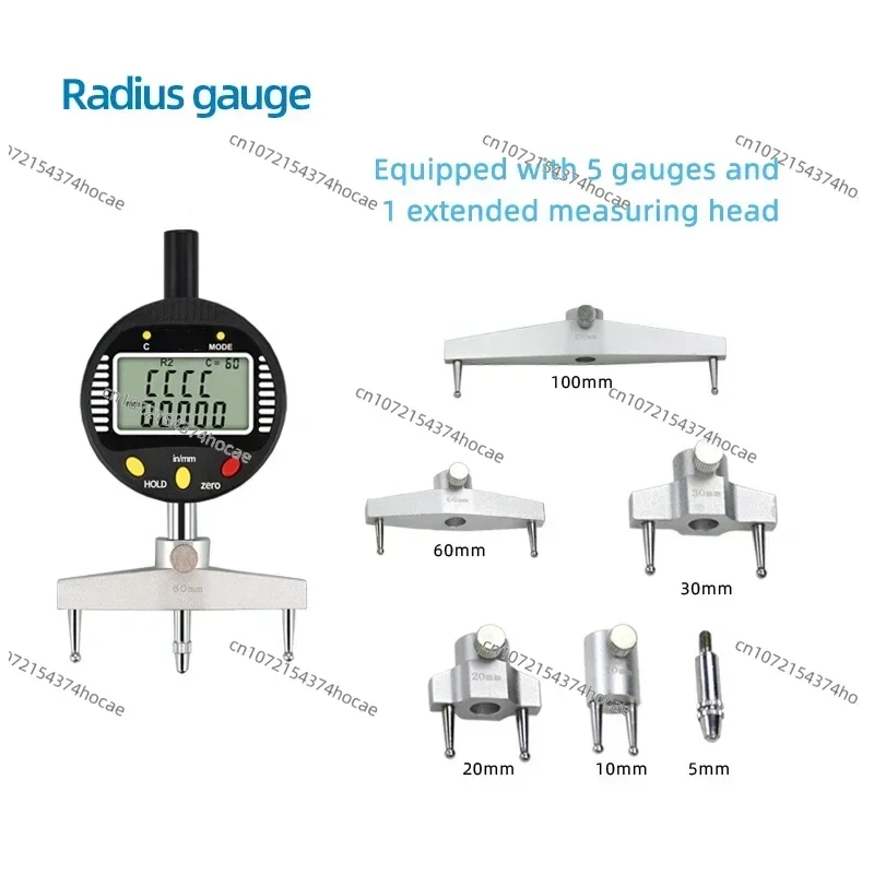 High precision digital radius gauge arc ball diameter measurement indicator