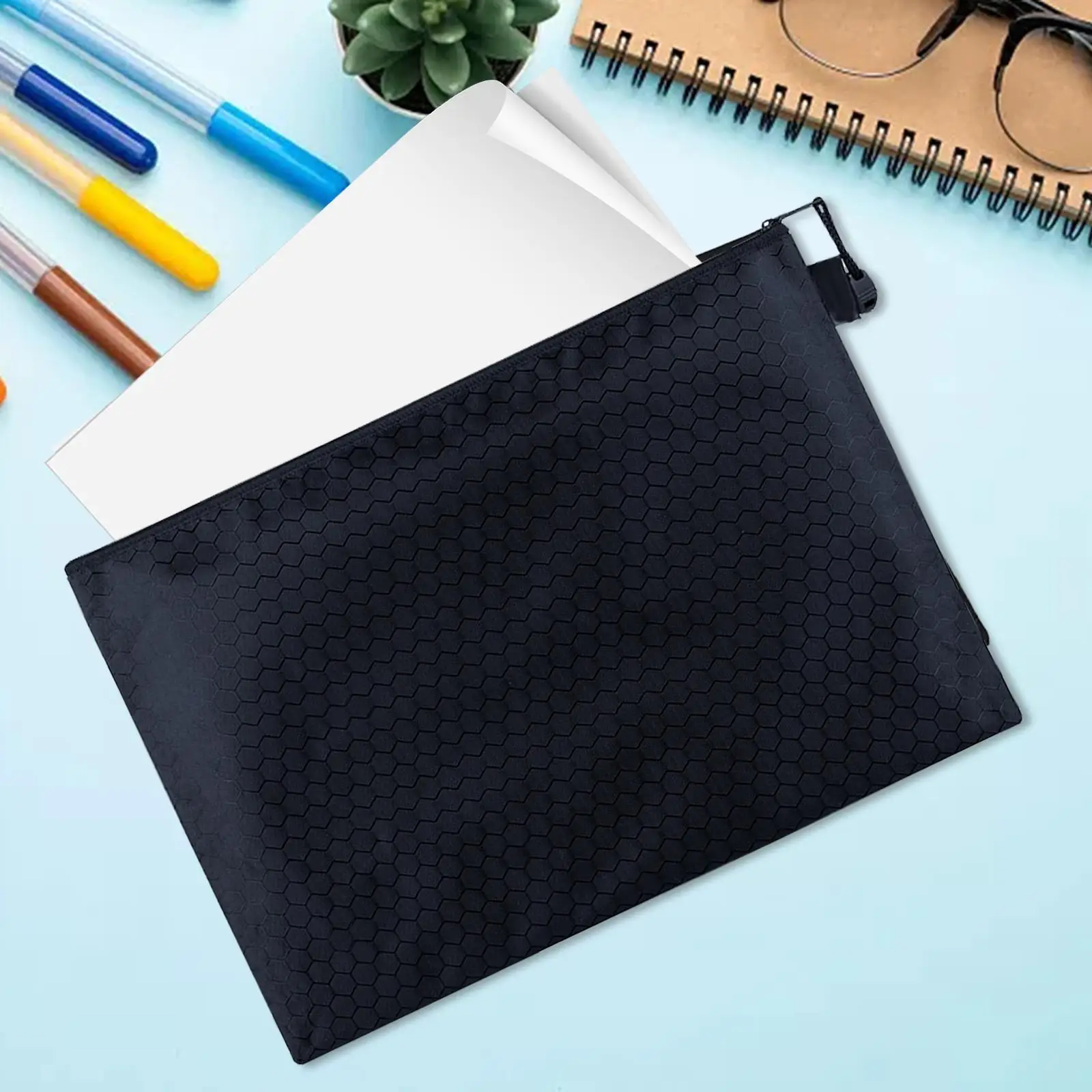 Bolsa con cremallera B5 para documentos, sobres de cartas, organizador de recibos, carpeta de archivos reutilizable de gran capacidad para el hogar, escuela, comercial, 2 unidades