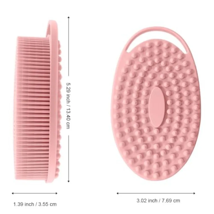 Soft Silicone Body Scrubber 2 PCS Silicone Body Shower, Silicone Loofah 2 in 1 Bath and Shampoo Brush, Body Scrubber Shower Cle