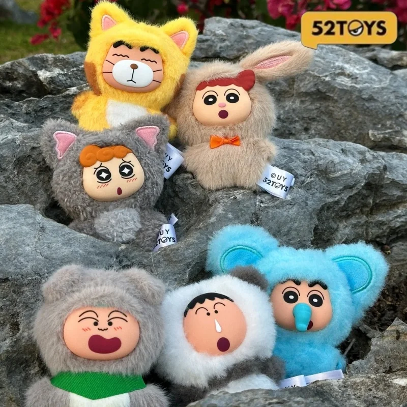 

New Genuine 52toys Crayon Shin-Chan Kasukabe Party Blind Box Plush Toy Bag Pendant Cute Anime Figure Desktop Ornament Gifts Toys