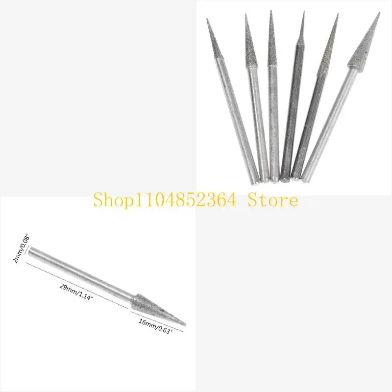 

652F Six Pieces Diamond Grinding Needle Carving Grinding Needle Metal Stone Jade
