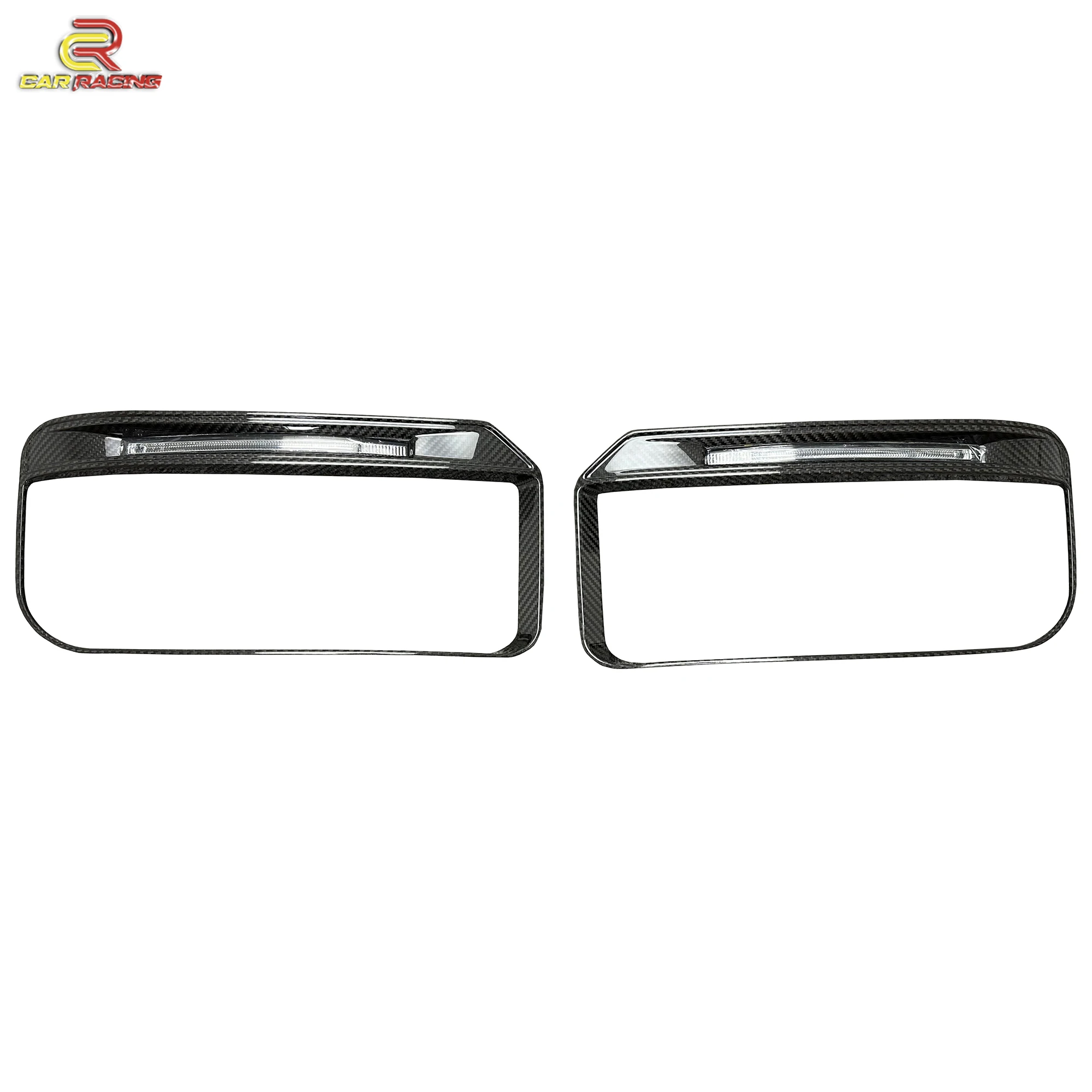 

R Style Dry Carbon Fiber Front Bumper Fog Lamp Cover and Fog Light for Mercedes Benz G-Class W464 G63 AMG G500 2019-2024
