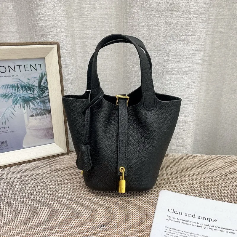 

Adorable Buet Handbag Women's Bag Leather Tg Cowhide 4cm Vegetable Basket Sle Gold Bule Casual oulder Bag