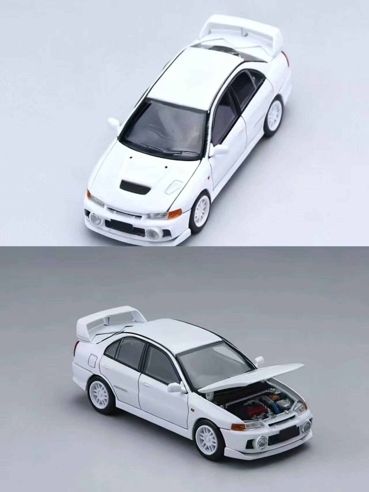 ATS 1:64 سبيكة نموذج لانسر EVO IV الجيل الرابع غطاء المحرك الأمامي يمكن فتح لعبة هدية عرض قابلة للجمع