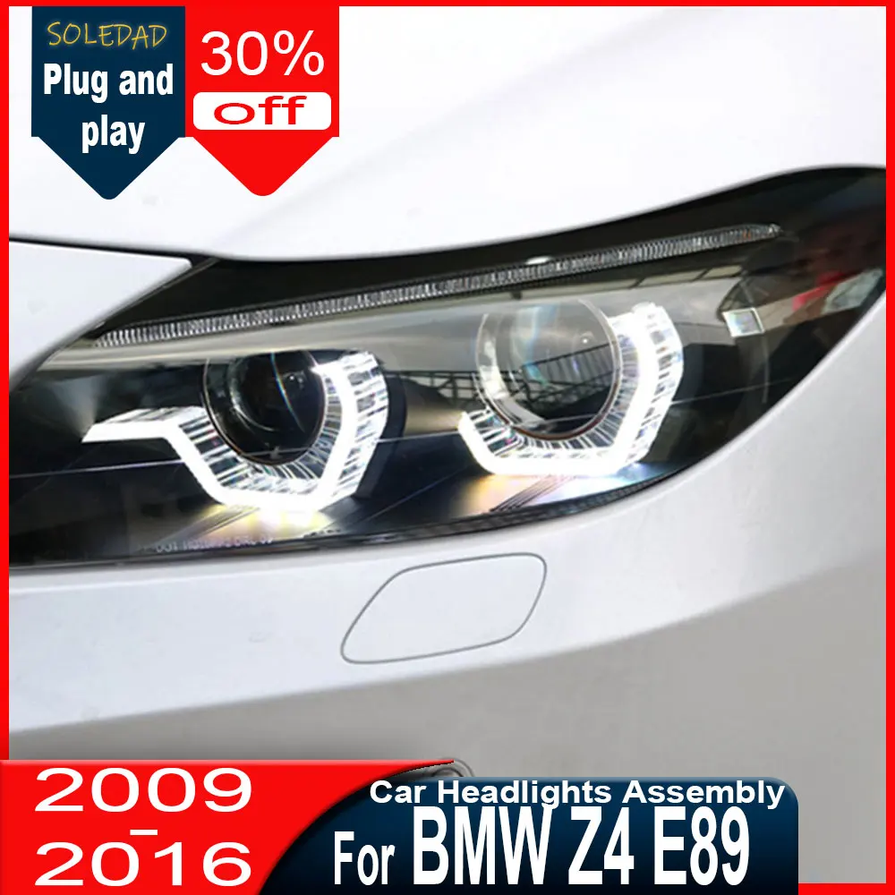 

Фара для BMW Z4 E89 2009-2016, комплект для переоборудования, линзованная ксеноновая передняя лампа, светодиодные ДХО, динамический указатель поворота, автомобильные аксессуары