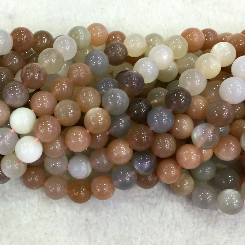 Veemake Natural Sunstone Round Loose Ball Beads 04077