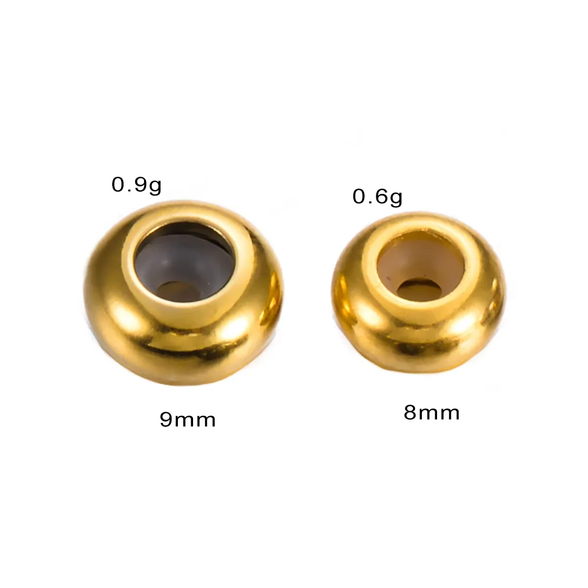 10 Stück/Set Edelstahl-Stopper-Clip-Perlen-Anhänger mit Gummi-Innenseite, geeignet für DIY-Charm-Armbänder und -Halsketten zur Schmuckherstellung. – Detail 1