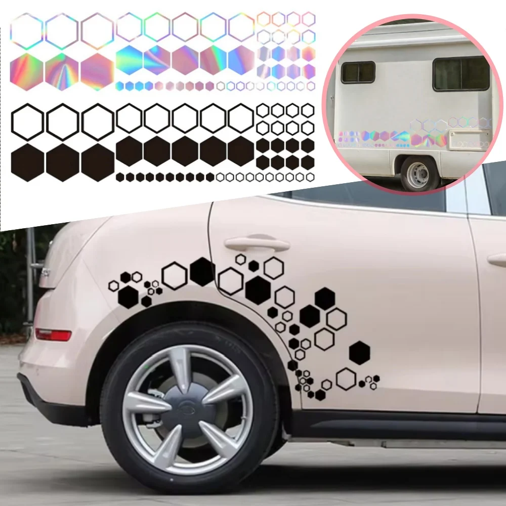 

1pc Auto Exterior Styling Decor Accessories Black/Laser Car Stickers Car Body Door Rear Trunk Fender Decor Decal Universal