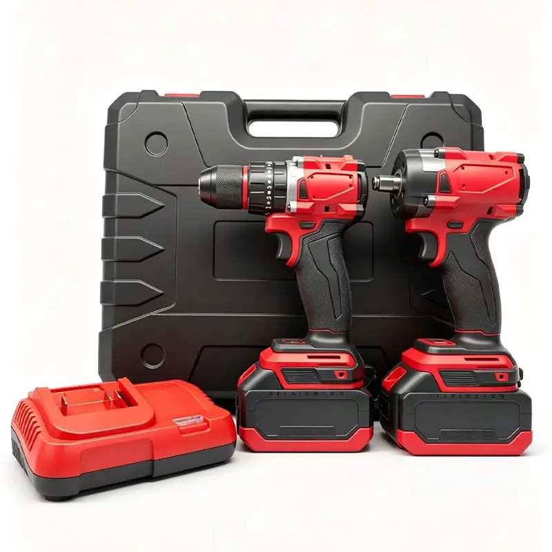 hit productHousehold Two-piece Combination Set Wrench Hand Drill Rechargeable Brushless Lithium Wrench Drill Electric Tool Whole