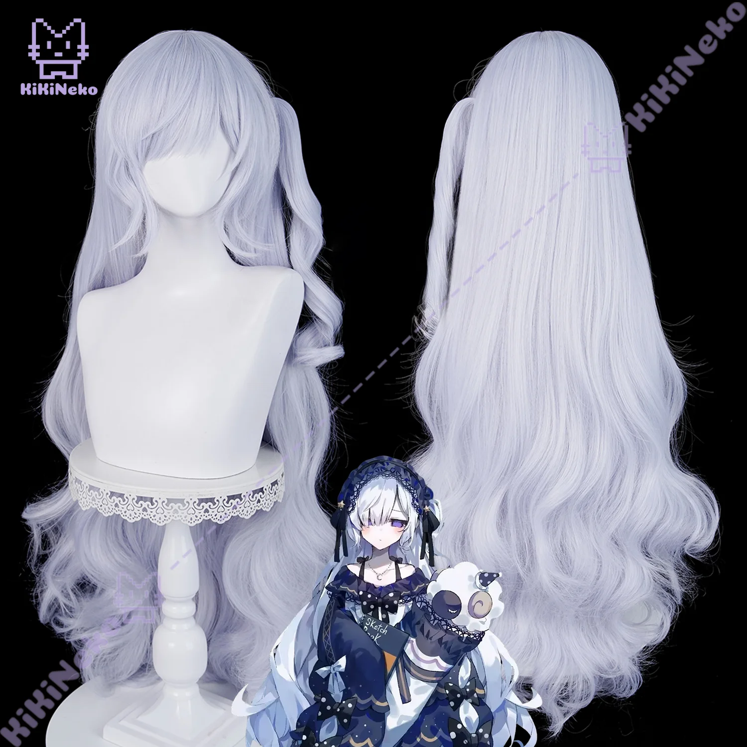 لعبة السحرية فتاة الساحرة محاكمة ناتسومي شعر مستعار تأثيري طويل الضوء الأرجواني شعر مستعار لحفلة كوميكون الكبار النساء الرجال #1