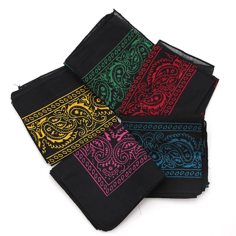 Bandana con estampado de flores de anacardo para hombre y mujer, pañuelos cuadrados para exteriores, pañuelo Unisex, accesorios para el cabello,