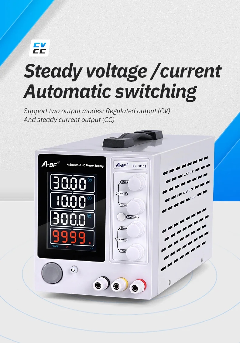 A-BF DC Regulator Power Supply Unit Adjustable Laboratory Power Current Voltage Switching Bench Source 30V 60V 10A