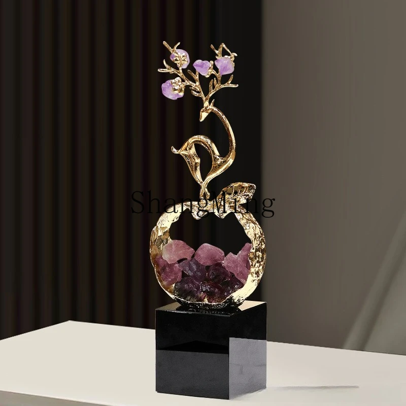 

ZYY modern simple light luxury crystal apple ornament living room TV cabinet entrance decoration