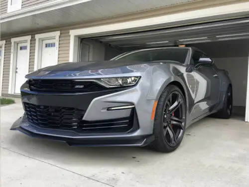 Front Bumper Lip Splitter Spoiler For Camaro SS 2016-2021/Camaro LS LT RS 2019-2021 Carbon Fiber Look Glossy Black Mate Black