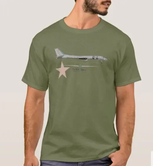 Russian Air Force Tu-95 Bear Long-range Strategic Bomber T-Shirt. Premium Cotton Short Sleeve O-Neck Mens T Shirt New S-3XL