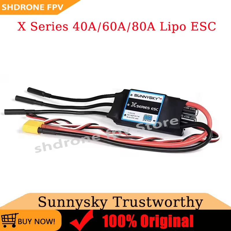 SunnySky X SERIES ESC 40A 2-4S/60A 80A 2-6S LiPO ESC Xseries for Drones Airplane Fixed Wing KT 3D Accessories