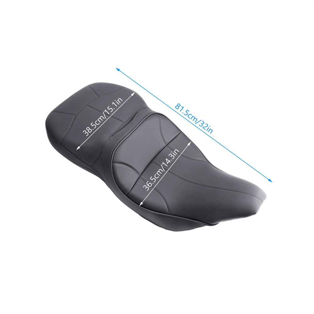 Assento de couro preto para motorista e passageiro de motocicleta, para harley touring electra glide padrão clássico 1997-2007