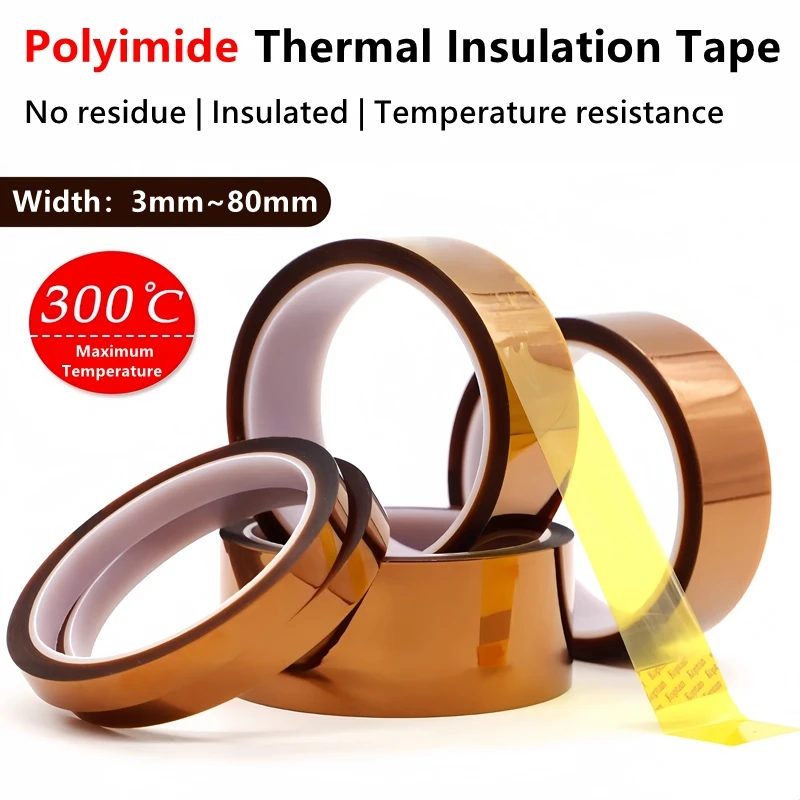 High Temperature Heat BGA Tape Thermal Insulation Tape Polyimide Adhesive Insulating adhesive Tape 3D printing Board protection