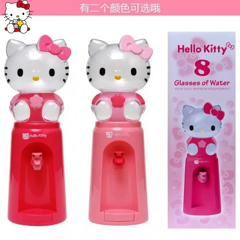 Anime Sanrio Hello Kitty Kawaii niños dispensador de agua de escritorio chica verano dormitorio Oficina botella de jugo regalo Mini juguete de dibujos animados