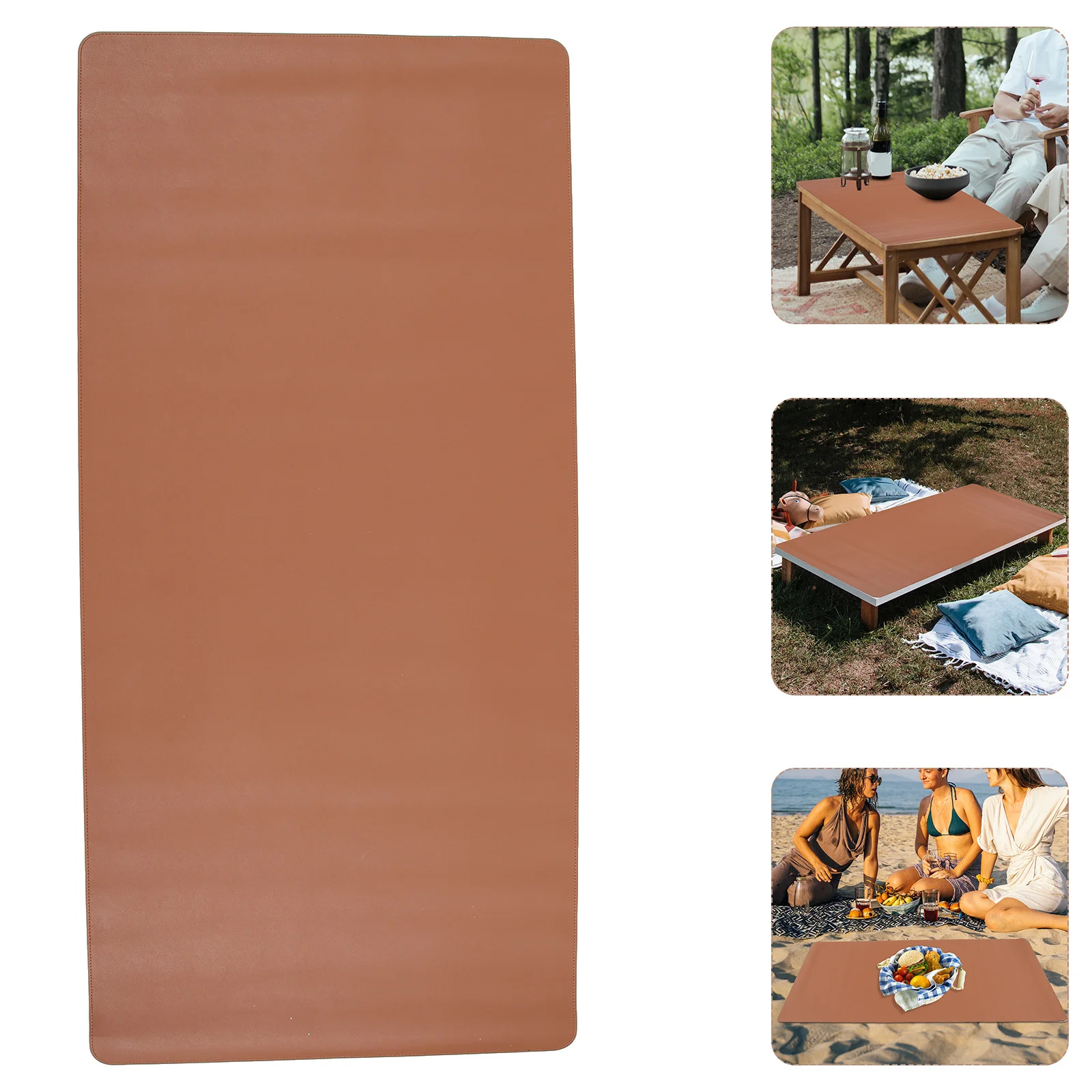 

Portable Picnic Table Mat Heat Resistant PU Outdoor Placemat Non Slip Cold Proof Table Pad for Camping Travel Dining Use