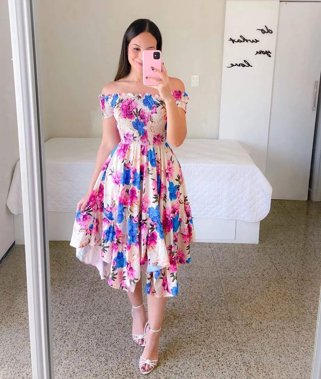 

Dresses Summer Ladies Sexy Off Shoulder Flower Print Dress Elegant Short Sleeve Elastic Irregular Casual Dress Vestido De Mujer