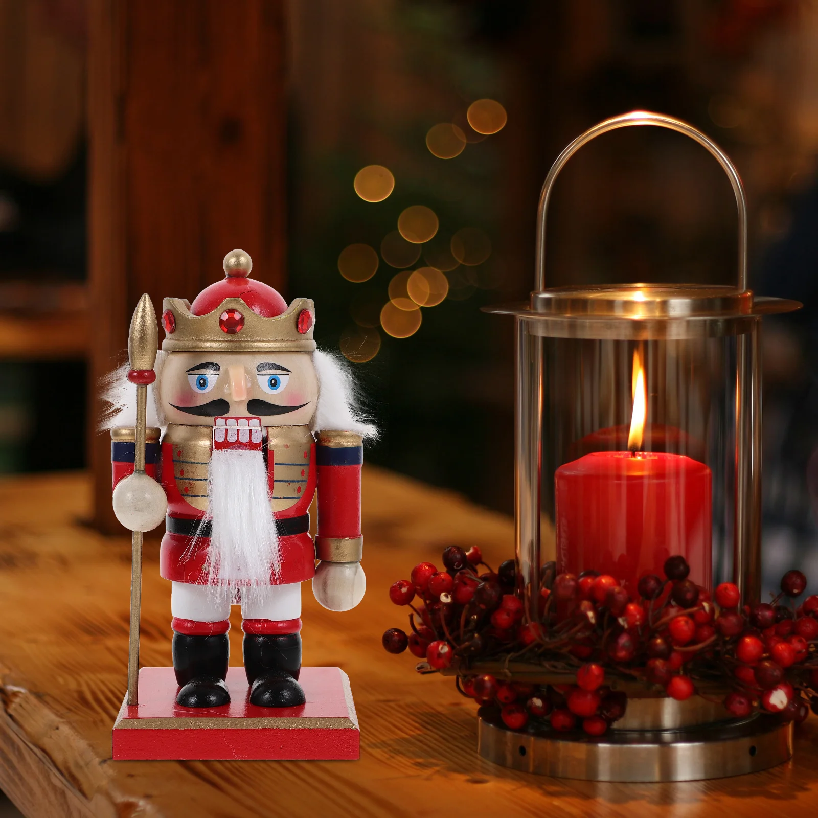 

Christmas Nutcracker Figure Decorative Nutcrackers Figurine Statue Wooden Table Centerpieces