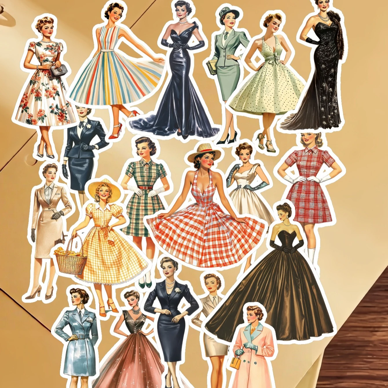 20pcs Creative Kawaii Self-made Cute Vintage fashion for women Stickers/ Beautiful/decorative Sticker /DIY Craft Photo Albums
