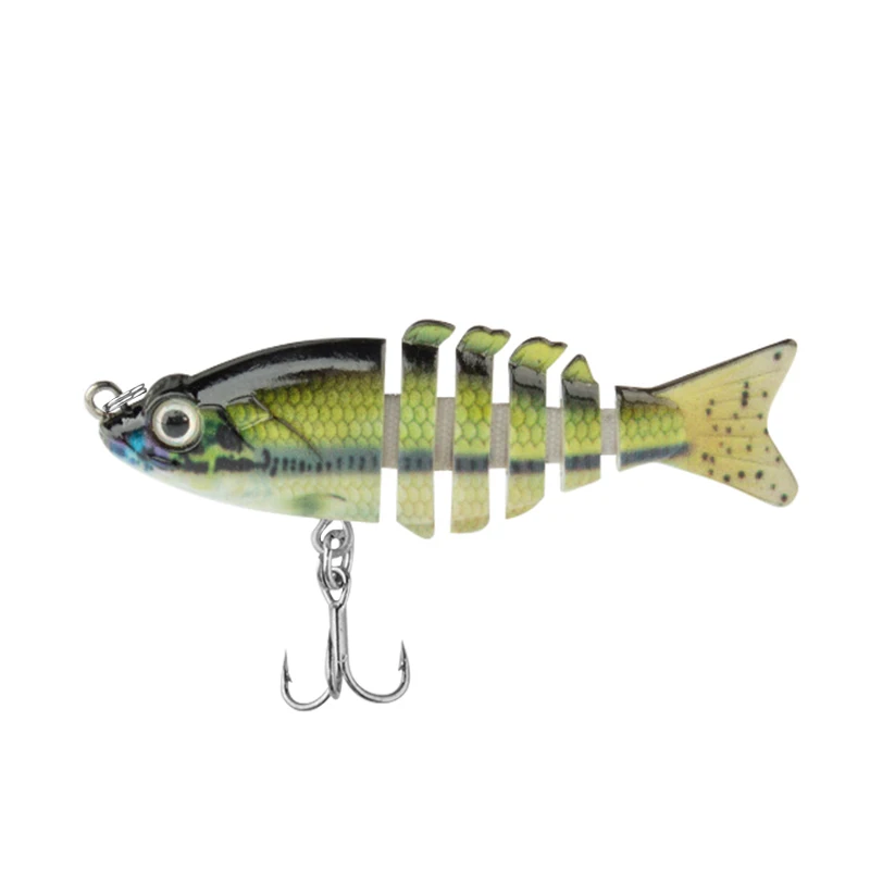 CIBO 1pc Mini Multi-Segment Fish Bionic Hard Bait-6cm/5g-Geschikt voor het vissen op zout- en zoetwatertroef, baars en meerval
