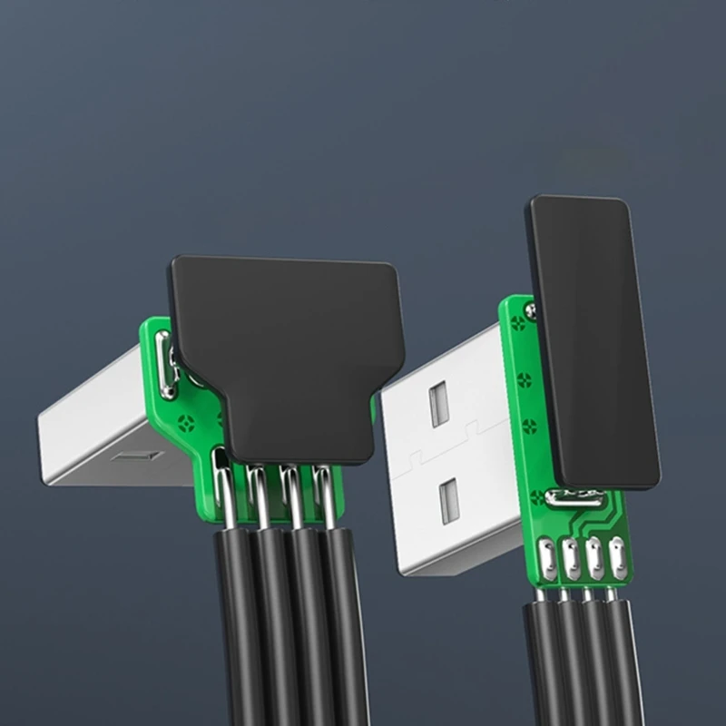 USB 2.0 高速充電ケーブル 480Mbps 転送速度 90 度角度 USB 2.0 オス USB ドライブリーダー用