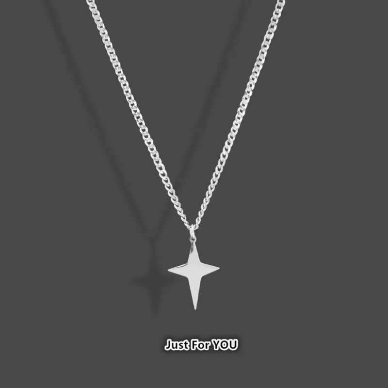 Simple Chains Charm Star Pendant Choker Necklace for Women Chains for Sweet Cool Girl Anniversary Birthday Gift