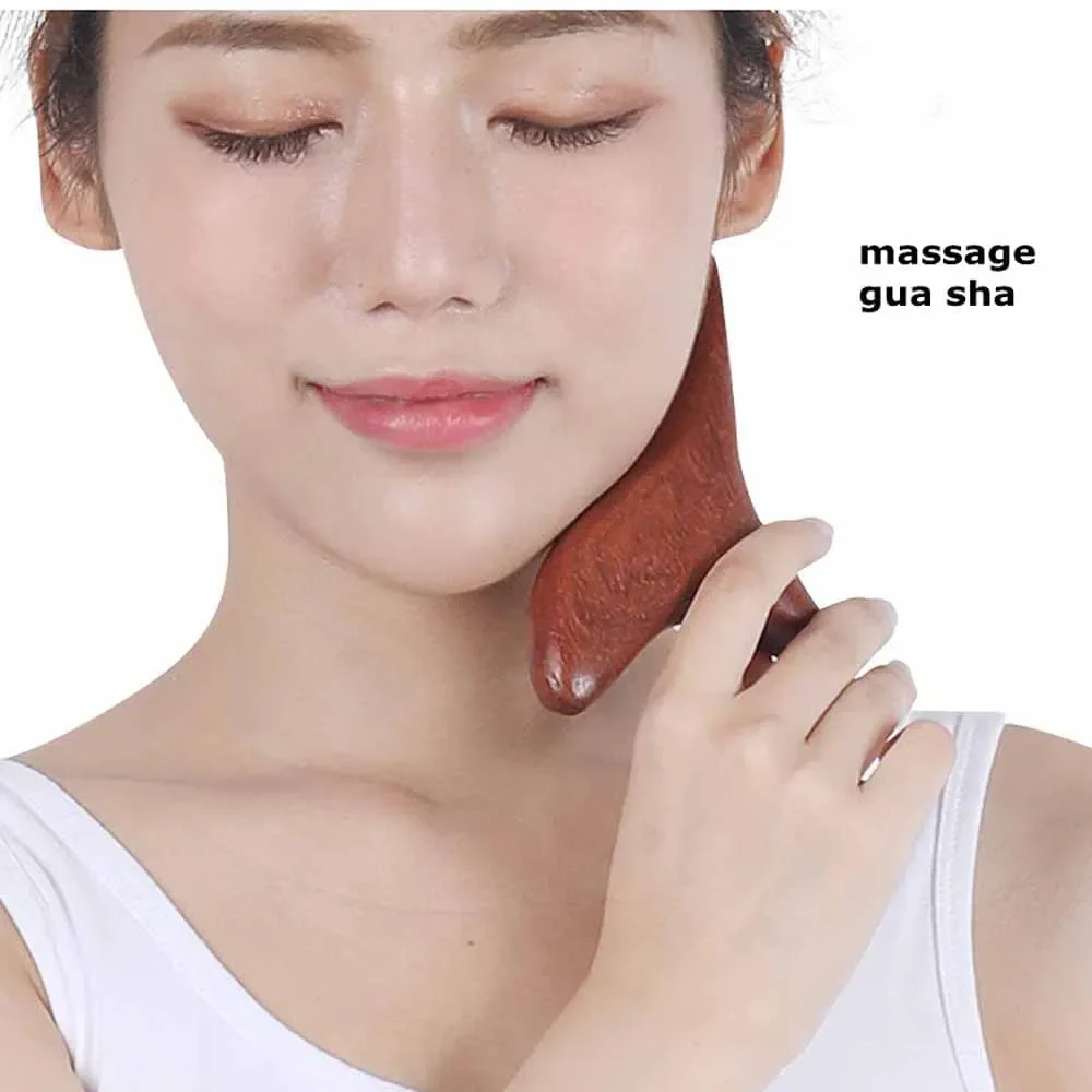 EGASSAM 1Pcs Wood Trigger Point Massage Gua Sha Tools, Professional Lymphatic Drainage Tools,Wood Therapy Massage Tools for Body