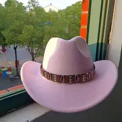 2023 New Color Cowboy Hat Pink Most Beautiful Knight Hat Men's and Women's Jazz Cowboy Hat Couple Hat Western Hat Cowboy Hat