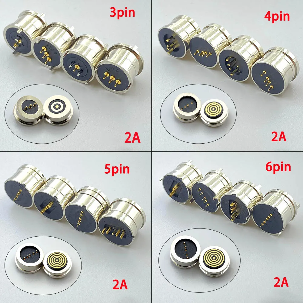 

Blind Suction 360° 4 5 6 pin Waterproof Magnetic Spring Pogpin DC Connector Charging Block Male and Female Data Signal adapter