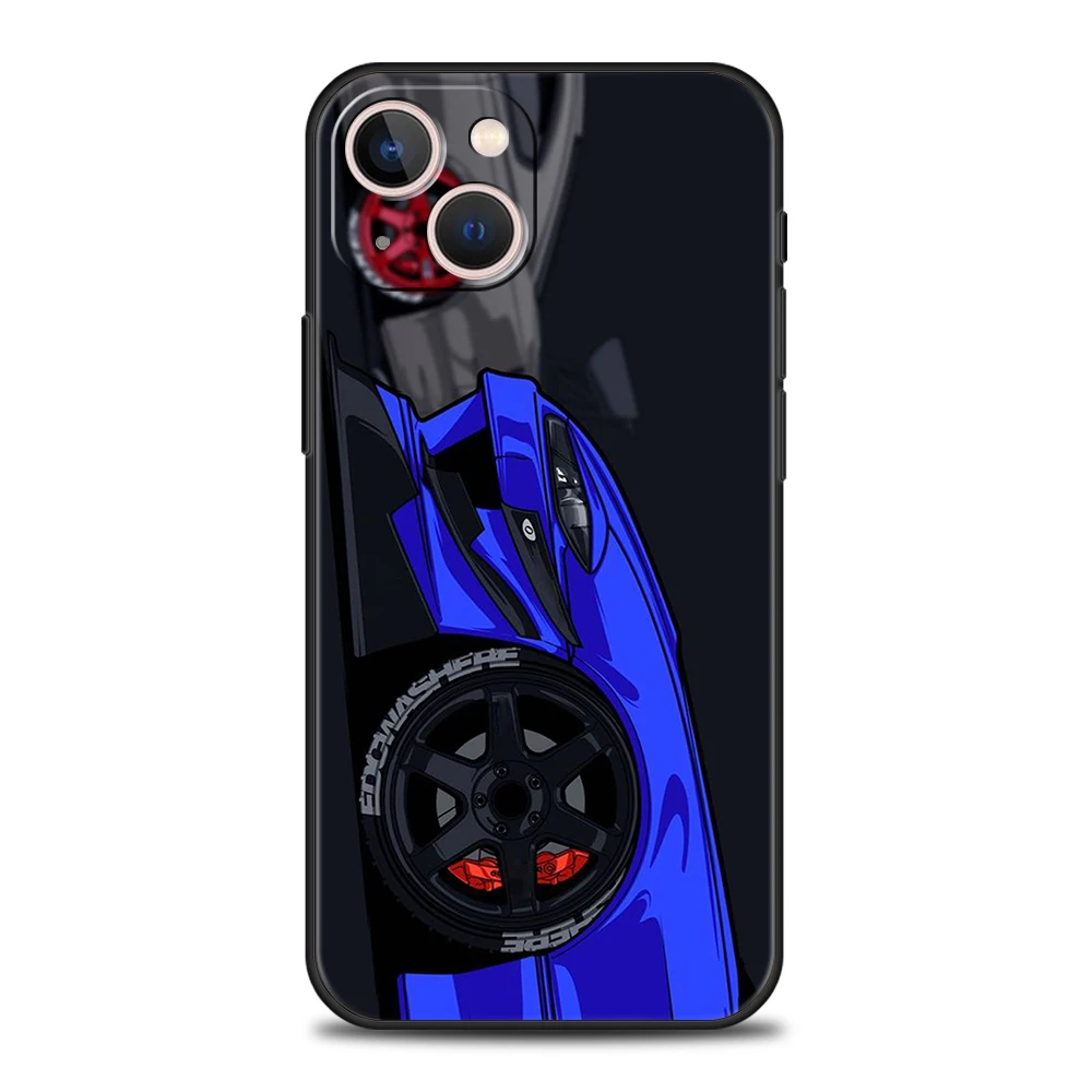 JDM Sports Cars Male Men Phone Case Cover for iPhone 16 15 14 13 12 11 Pro Max 7 8 Plus XR XS Silicone Fundas Shell Bags Capas