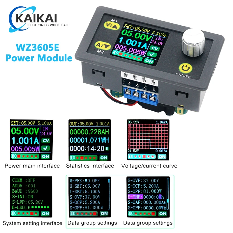 WZ3605E DC DC Buck Boost Converter CC CV 36V 5A Power Module Adjustable Regulated laboratory power supply Voltmeter ammeter