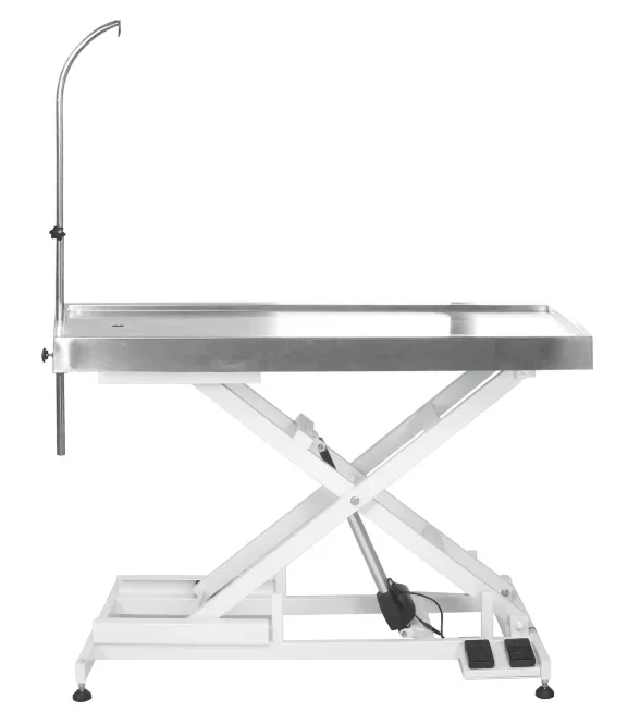 Electric lifting S/S stainless steel exam table with tilting tabletop and castors