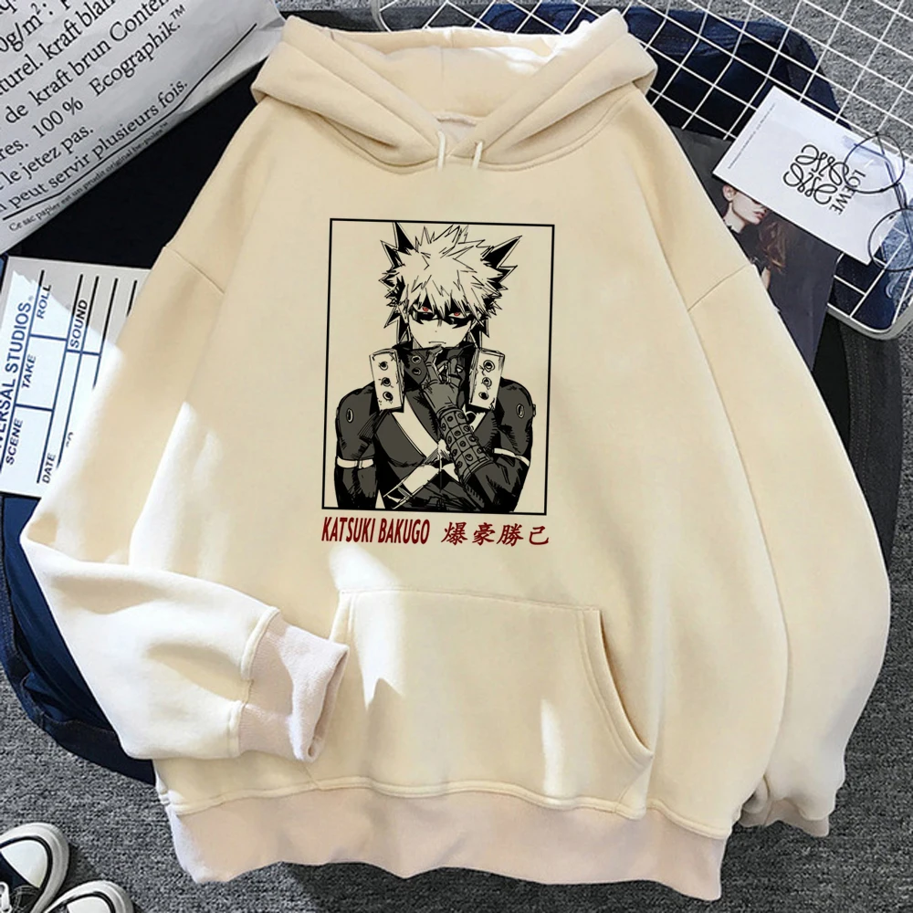 Sweats à capuche Bakugo Kawaii pour femmes, pull vintage, vêtements d'hiver, 600