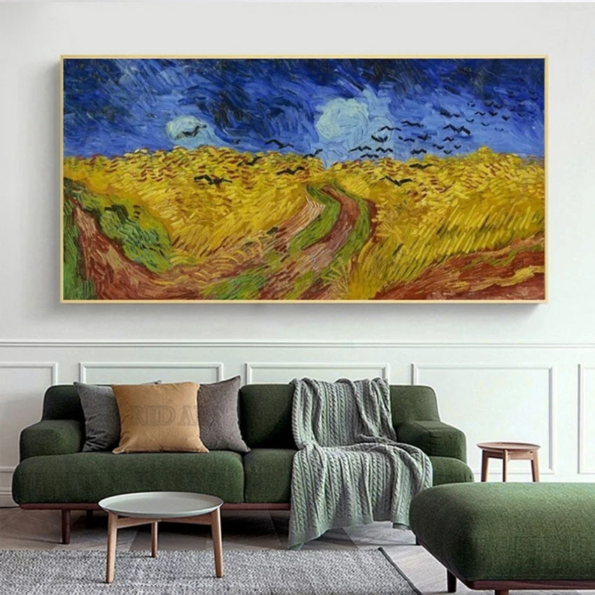 

Hand Painted Farm Scene Abstract Van Gogh Famous Oil Painting Reproduction Living Room Decorative Item Canvas Wall Showing Art