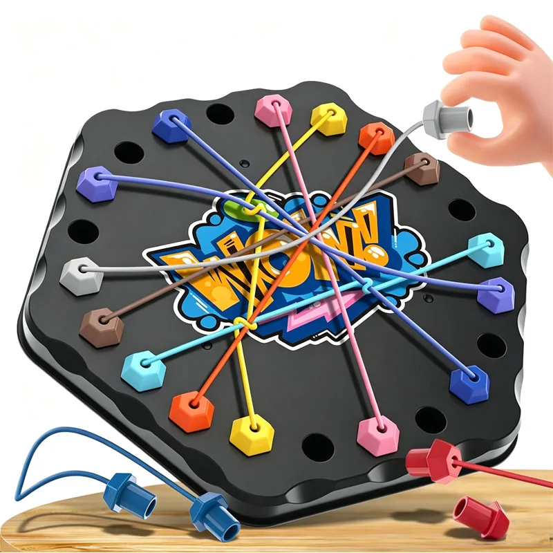 Brainy Knots Rope Untangling Game Educational Logic Challenges Strategy Boards Games For Kids & Adults Family Travel Party Fun
