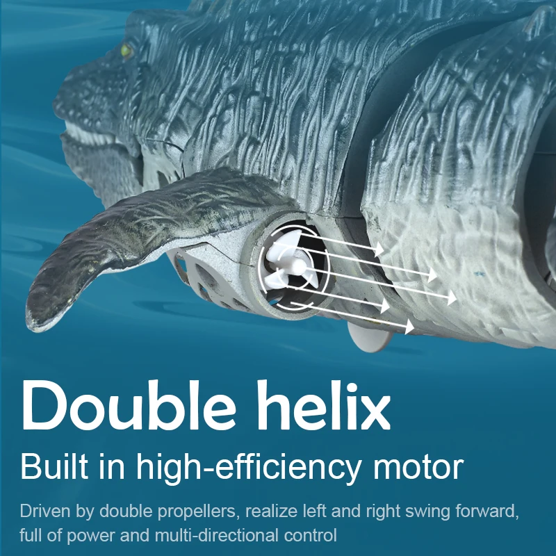 قارب التحكم عن بعد، لعبة فرس النهر RC بتردد 2.4 جيجا هرتز مع رذاذ مقاوم للماء للأطفال، هدية للأولاد لعبة مائية خارجية ​