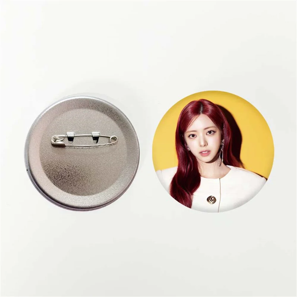 Kpop ITZY JAPAN 3rd Single Song Algorhythm Brooch 6CM Round Tinplate Badge Mirror Keychain Bag Accessories Pendant Key Ring Gift