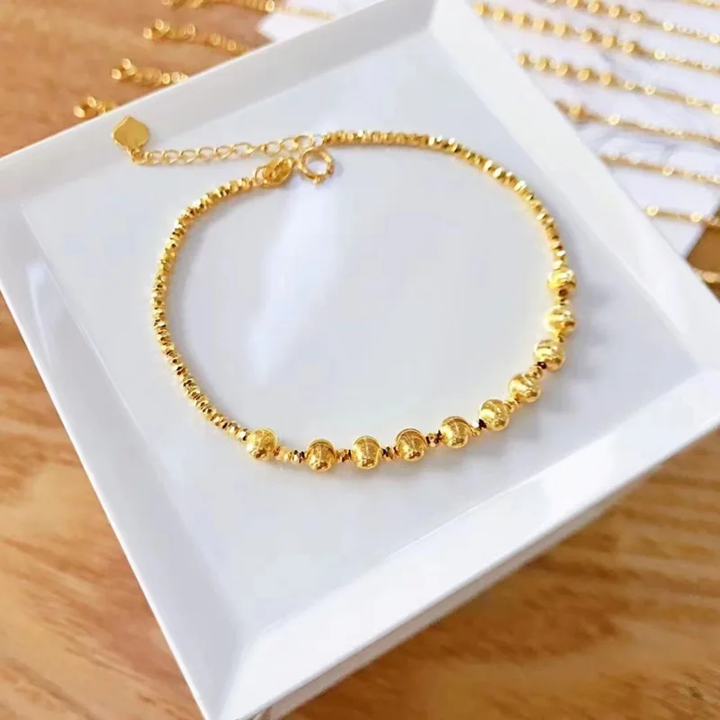 NYMPH New Pure 18K Yellow GoldBracelet Fine Jewelry au750 LoveFashion Wedding Partvinniversary Gift For Women s582