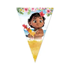 Disney moana tema parti seti vaiana okyanus kartı, afiş, kek topper kartı, çocuk doğum günü partisi dekorasyon balonları küçük kızlar favor En çok satılan 12 pasta-moana-no. 2