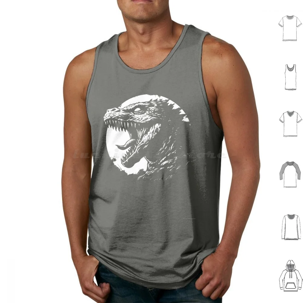King Of Kajiu Tank Tops Print Cotton Kaiju Fashion Monster Movie Japanese Pop Culture Tokyo Destruction Design King Of The