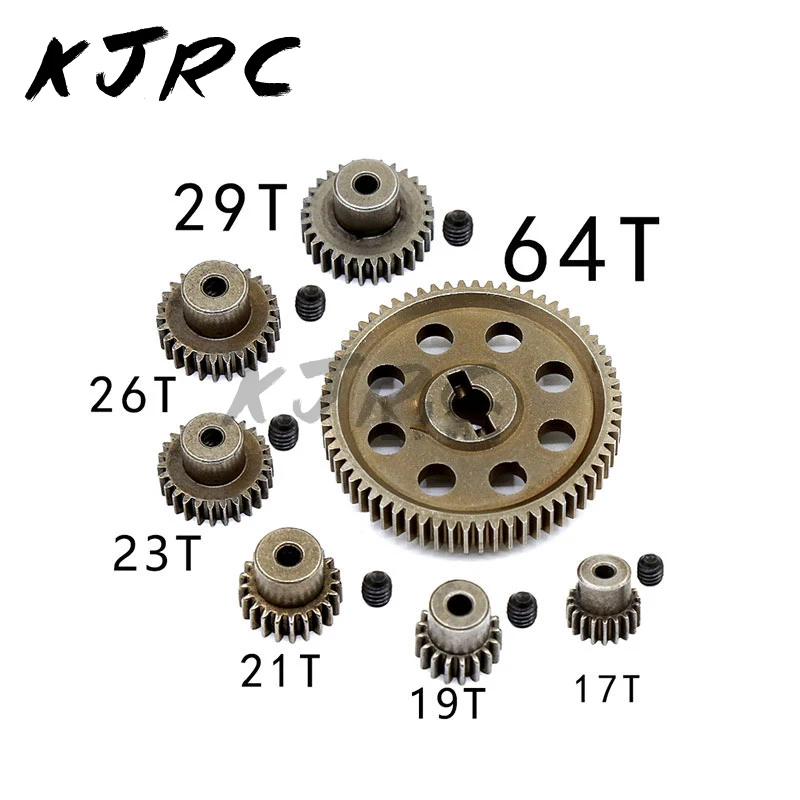 

1 set 11184 Metal Diff Main Gear 64T 11181 Motor Pinion Gears 21T Truck 1/10 RC Parts HSP Himoto Amax Redcat Exceed 94111 rc car