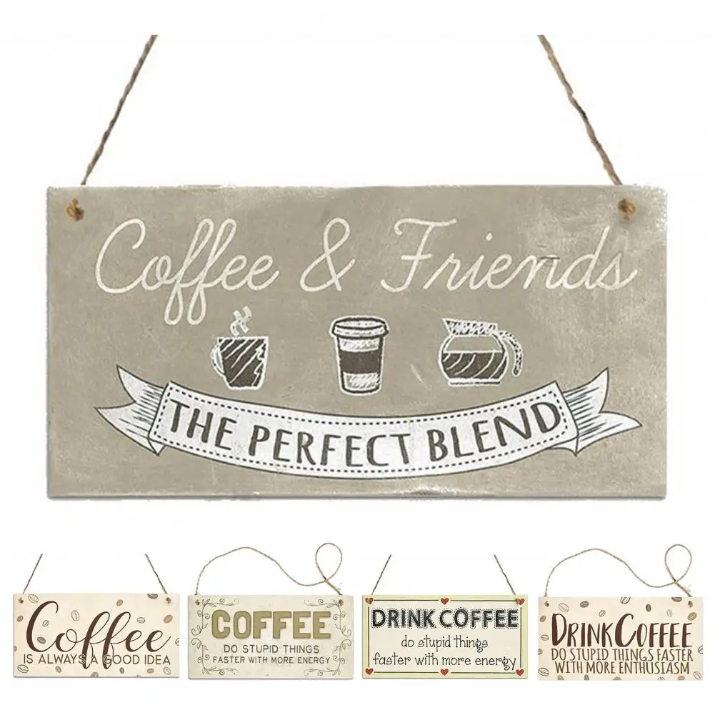 10*20 سنتيمتر تسجيل اللوحة الزخرفية السلس حافة عناصر القهوة الخشبية الباب قلادة خمر نمط نادي تسجيل لمتجر المطبخ مقهى #5