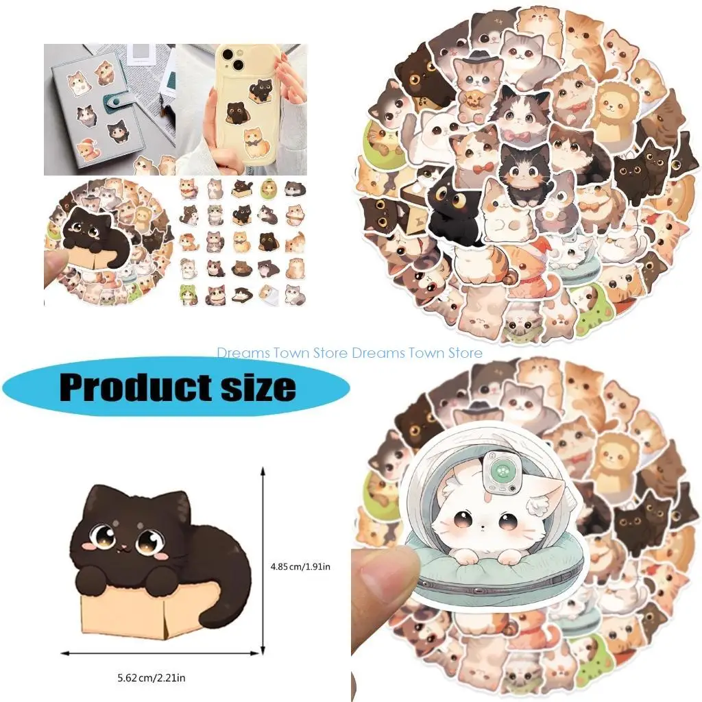 

HX6A наклейка для кошек, эстетическая наклейка для бутылки с водой, ноутбука, автомобиля, журнала для вырезок