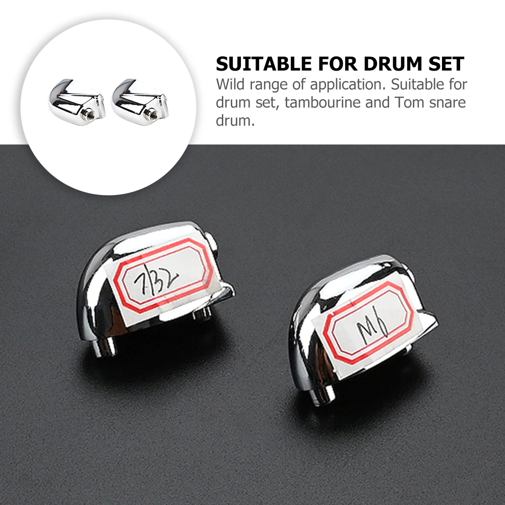 

2pcs Metal Snare Lugs Silver Drum Ear Replacement For Drum Set Tambourine Tom Alloy Connector Instrument Parts Accessories