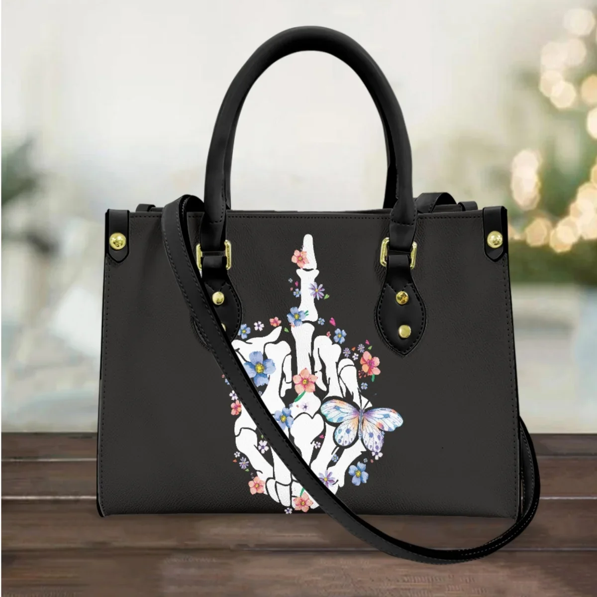 

New Personalized Skull Finger Design Women Messenger Bag Top Handle High Quality Girls Daily Tote Bag Classic Trend Handbags